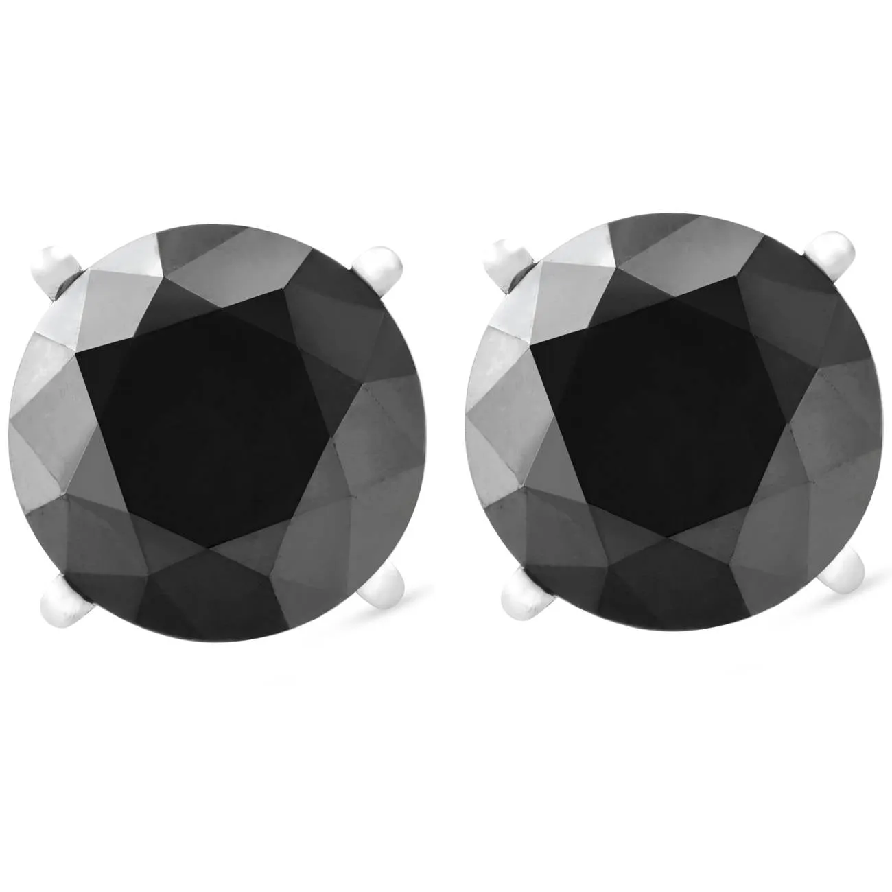 1 Ct Black Diamond Studs Earrings in 14k White Gold