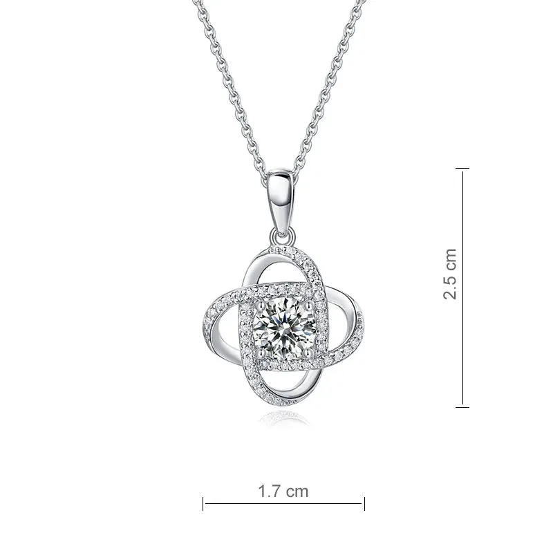 1 Ct Moissanite Diamond Flower Pendant Necklace 925 Sterling Silver MXFN8151