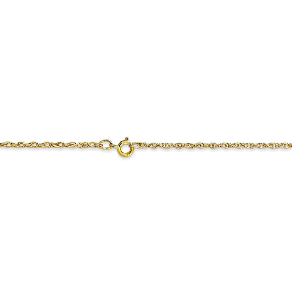 1.15mm 10K Yellow Gold Solid Cable Rope Chain Necklace