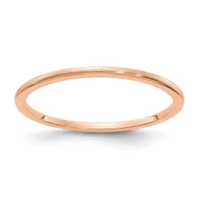 1.2mm 10k Rose Gold Half Round Satin Stackable Band