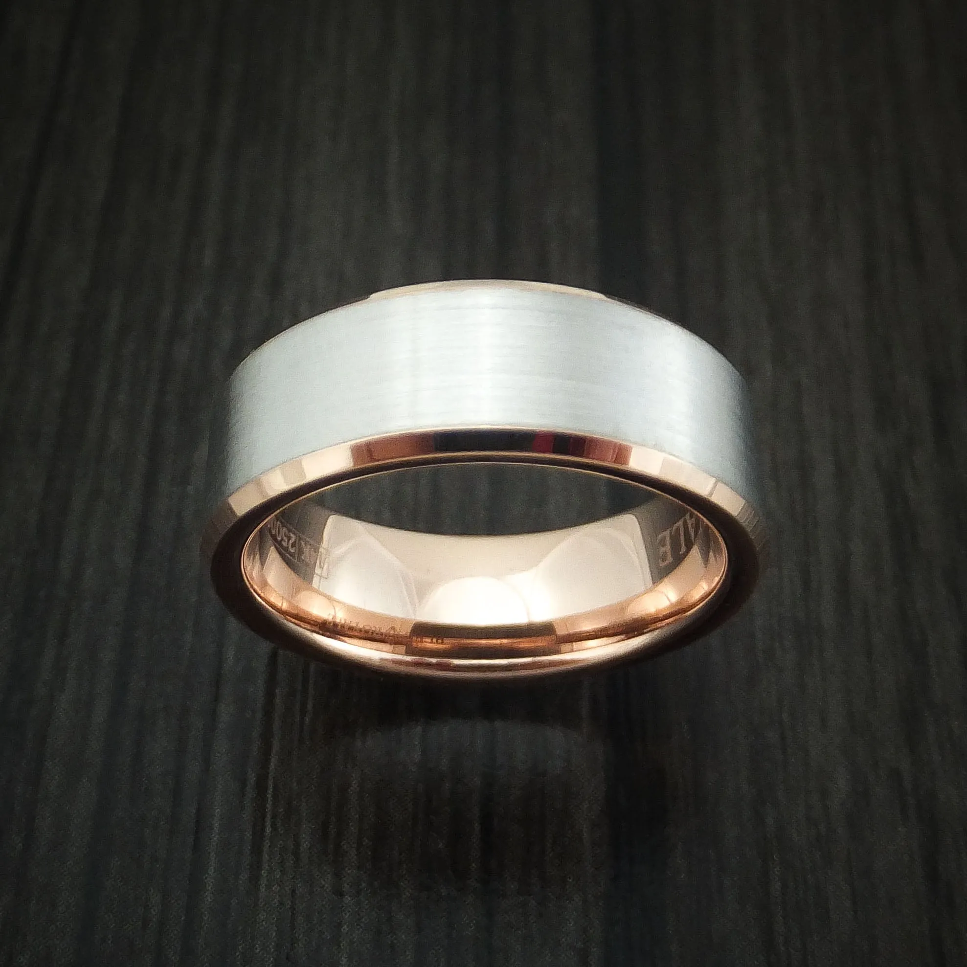 14k White and Rose Gold Men's Band Custom Made