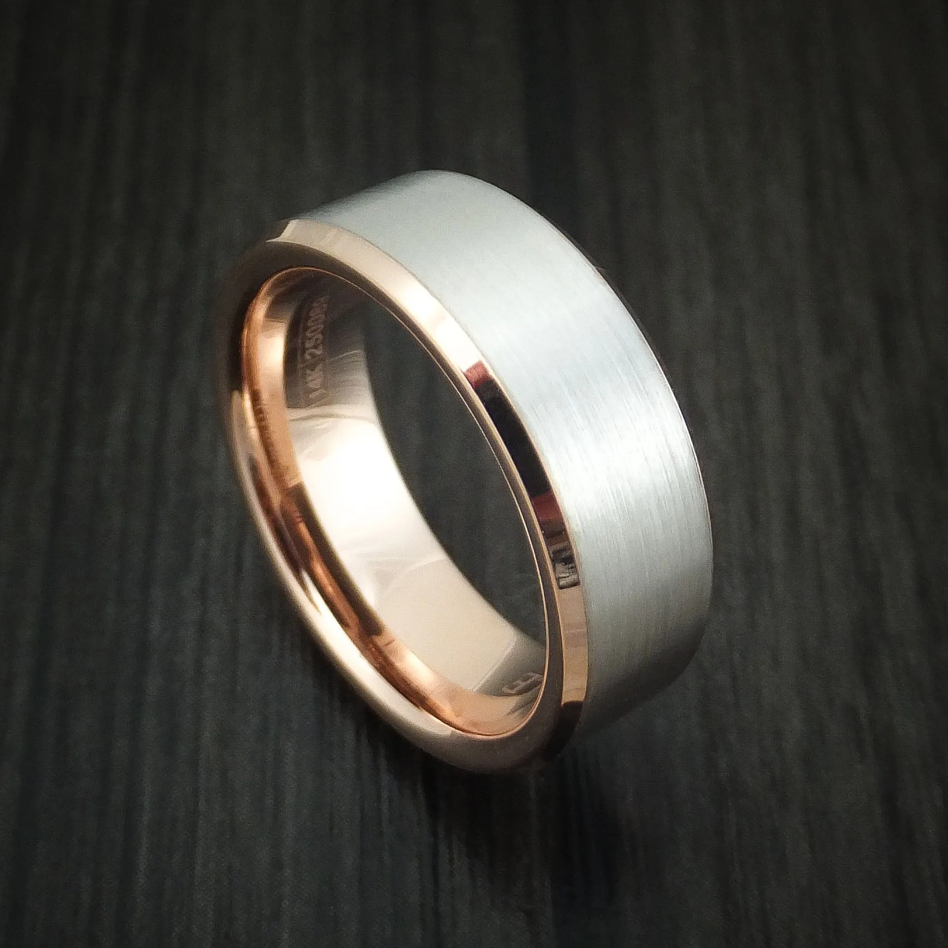 14k White and Rose Gold Men's Band Custom Made