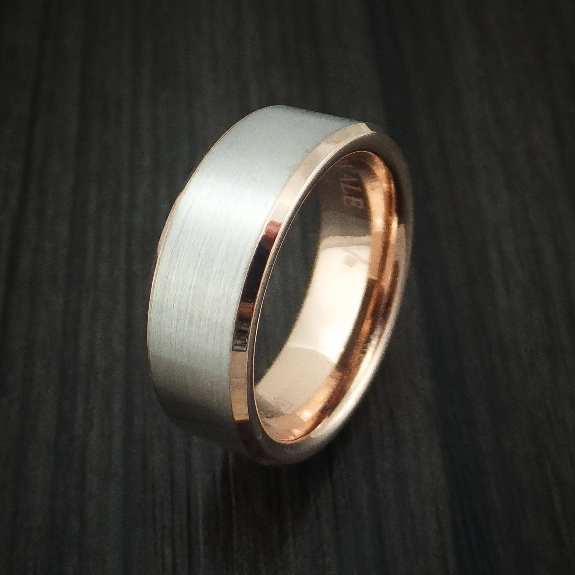 14k White and Rose Gold Men's Band Custom Made