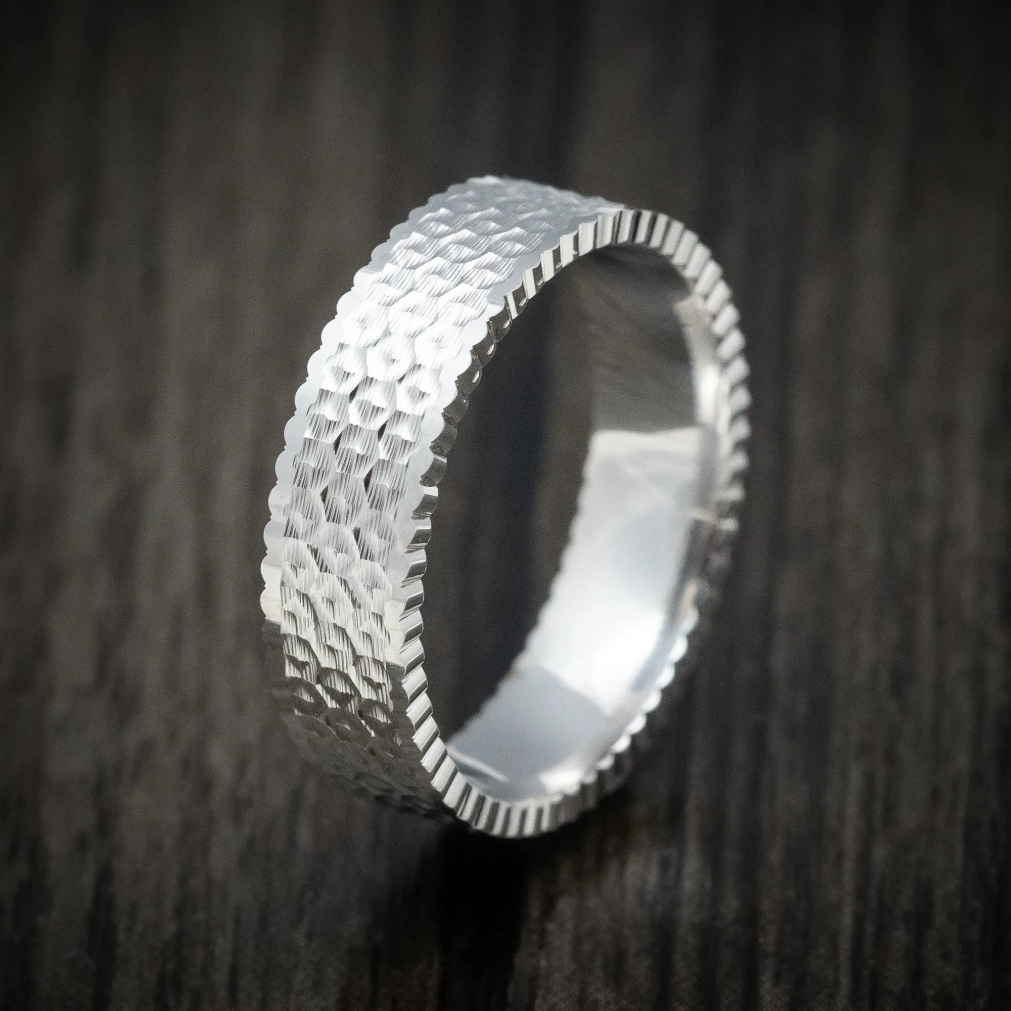 14K White Gold Men's Ring Custom Wedding Band