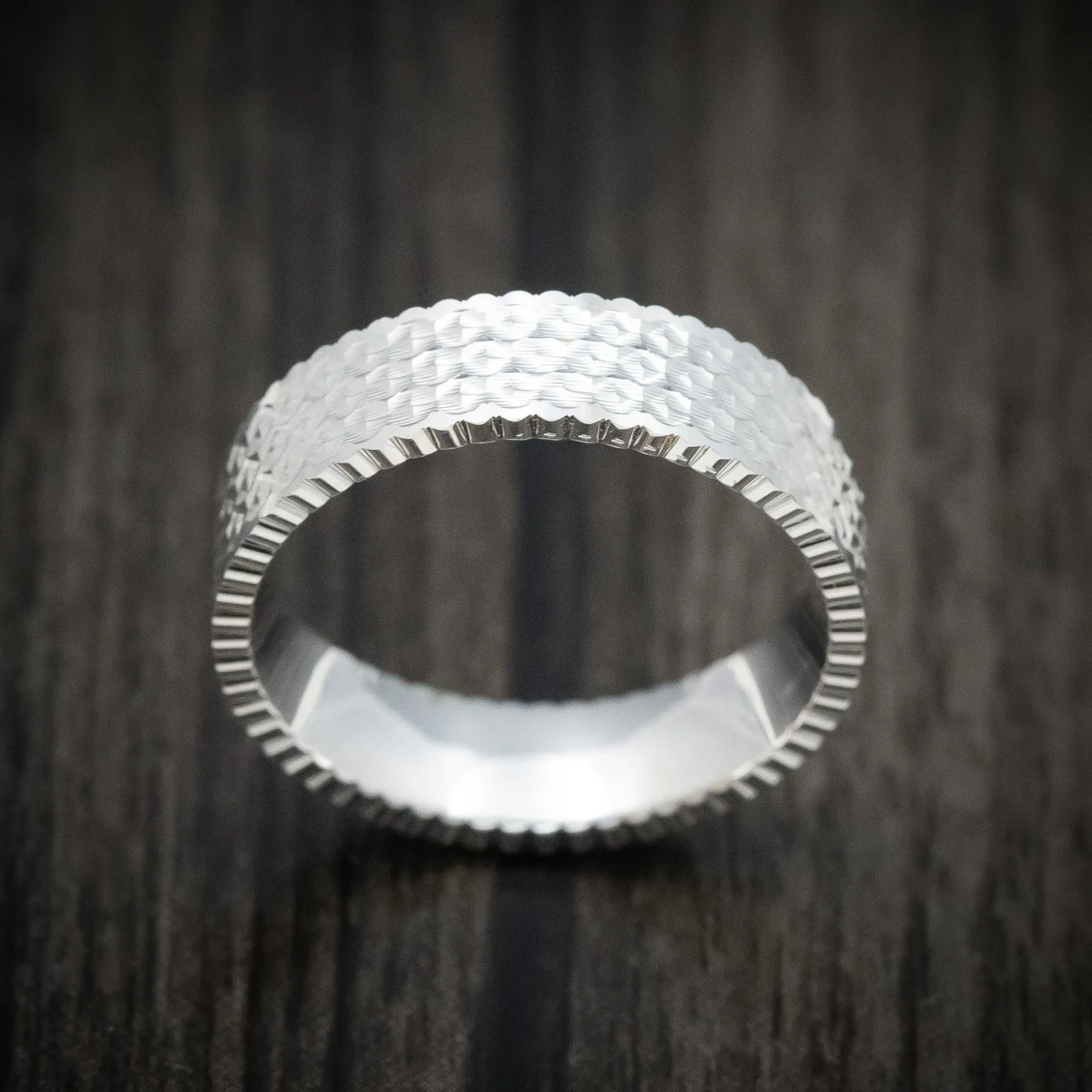 14K White Gold Men's Ring Custom Wedding Band