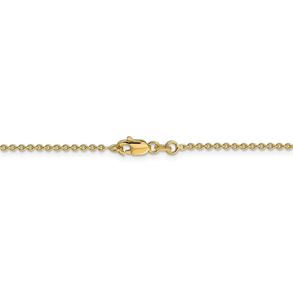 1.4mm 14k Yellow Gold Solid Classic Cable Chain Necklace