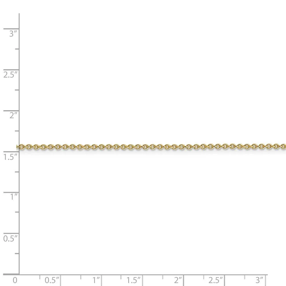 1.4mm 14k Yellow Gold Solid Classic Cable Chain Necklace