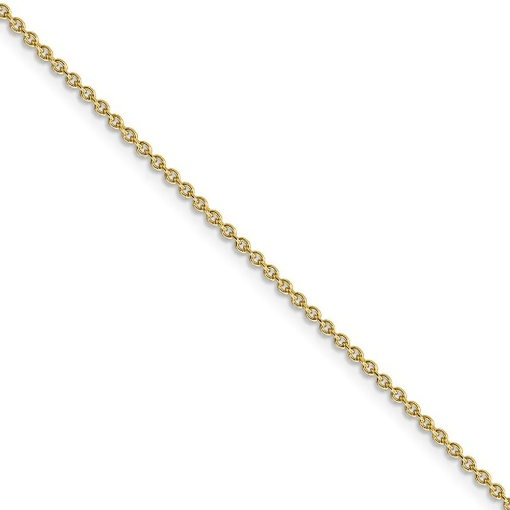 1.4mm 14k Yellow Gold Solid Classic Cable Chain Necklace