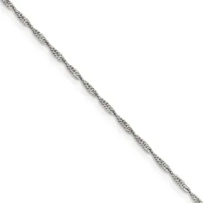 1.4mm Sterling Silver, Solid Singapore Chain Necklace