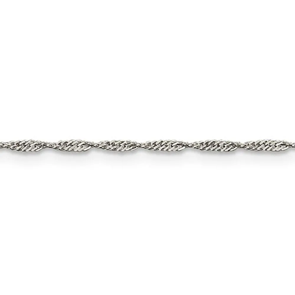 1.4mm Sterling Silver, Solid Singapore Chain Necklace