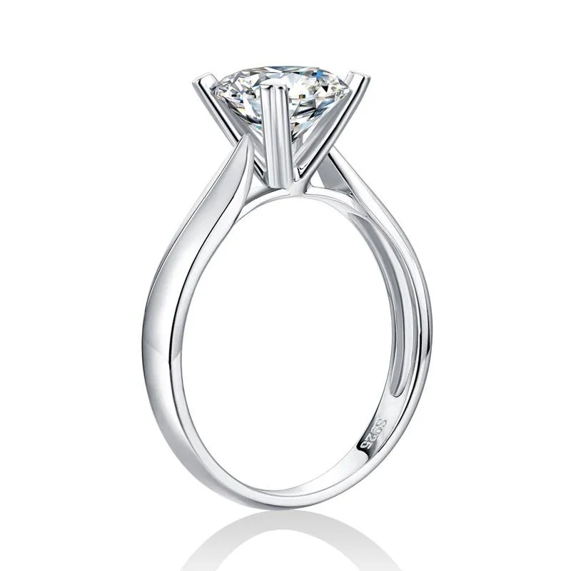 1.5 Carat Moissanite Diamond Ring Heart Shape Prong 925 Sterling Silver XMFR835