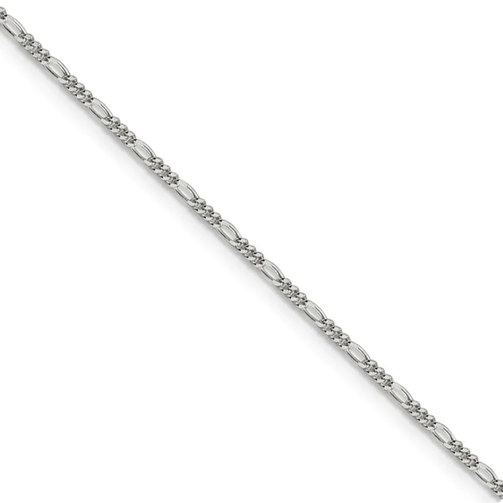 1.5mm Sterling Silver, Solid Figaro Chain Necklace