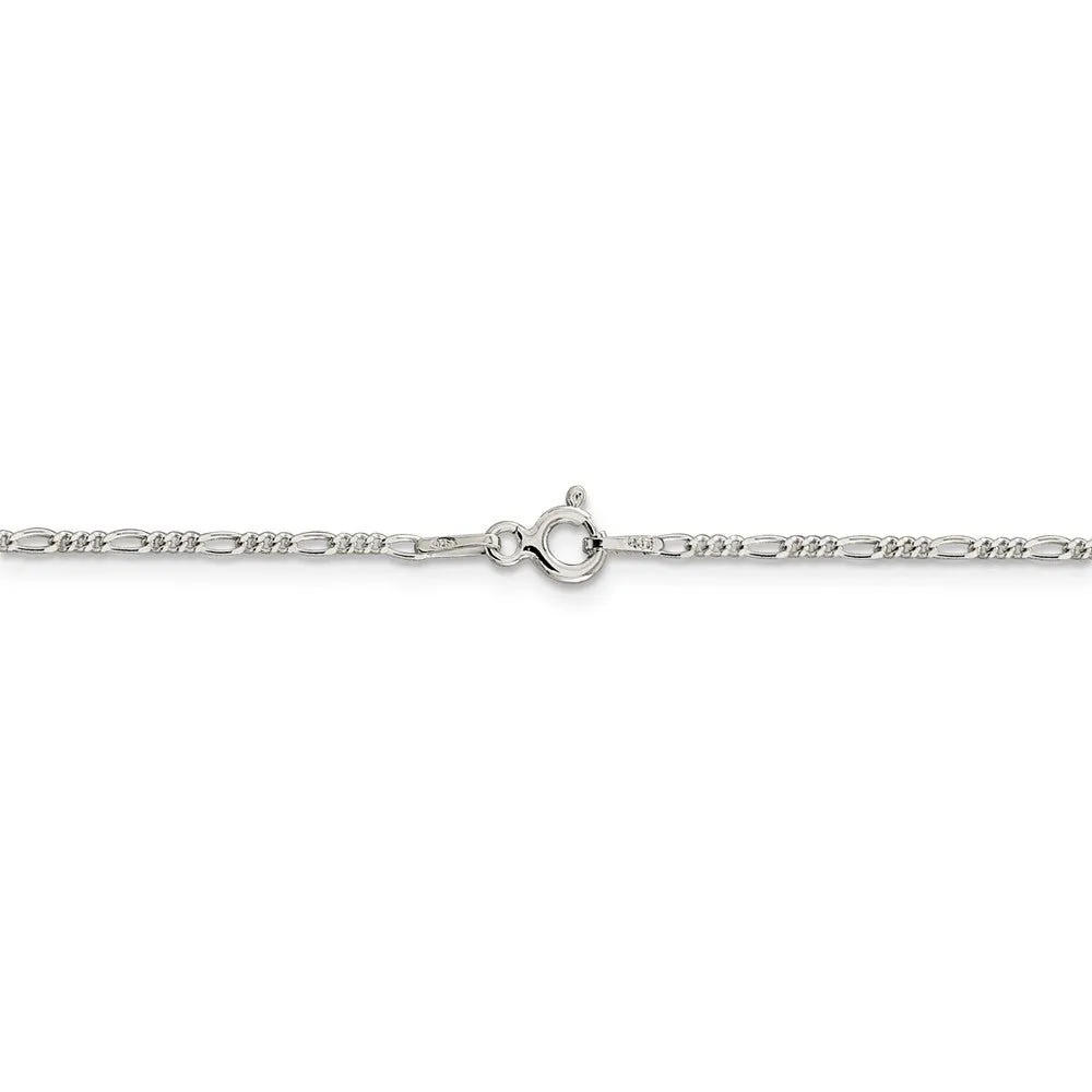 1.5mm Sterling Silver, Solid Figaro Chain Necklace