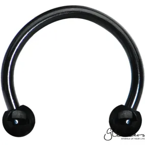 16 Gauge Black Titanium Ion Plated Surgical Steel Horseshoe/Circular Barbells with Ball