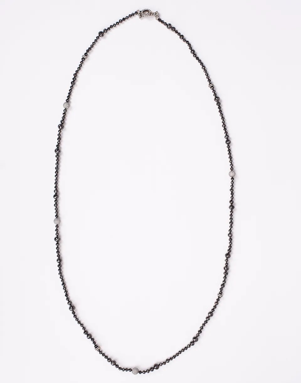 1878 White and Black Diamond Necklace