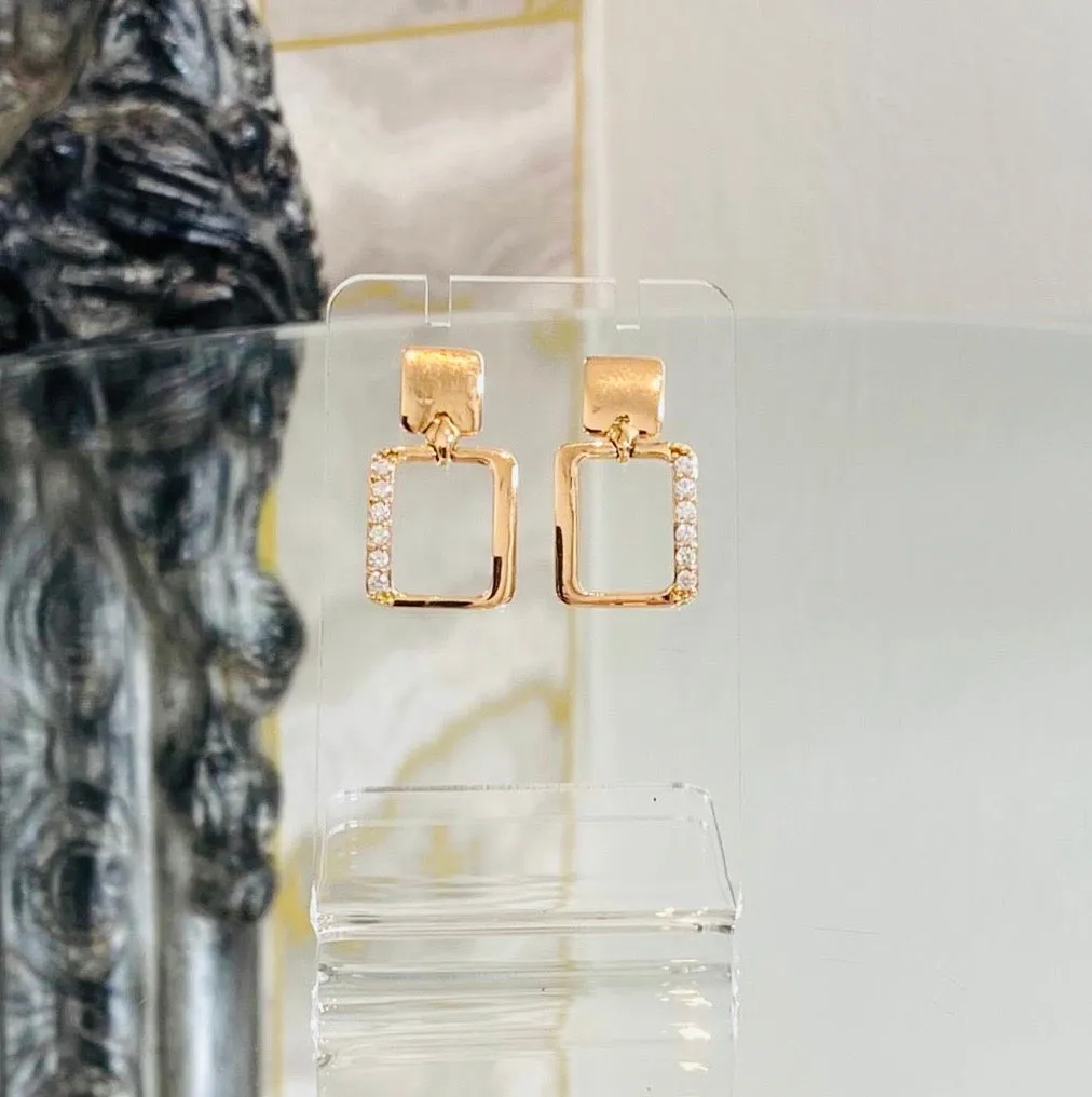 18k Rose Gold & Diamond Earrings