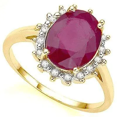 2.3 CT RUBY & DIAMOND 10KT SOLID GOLD RING