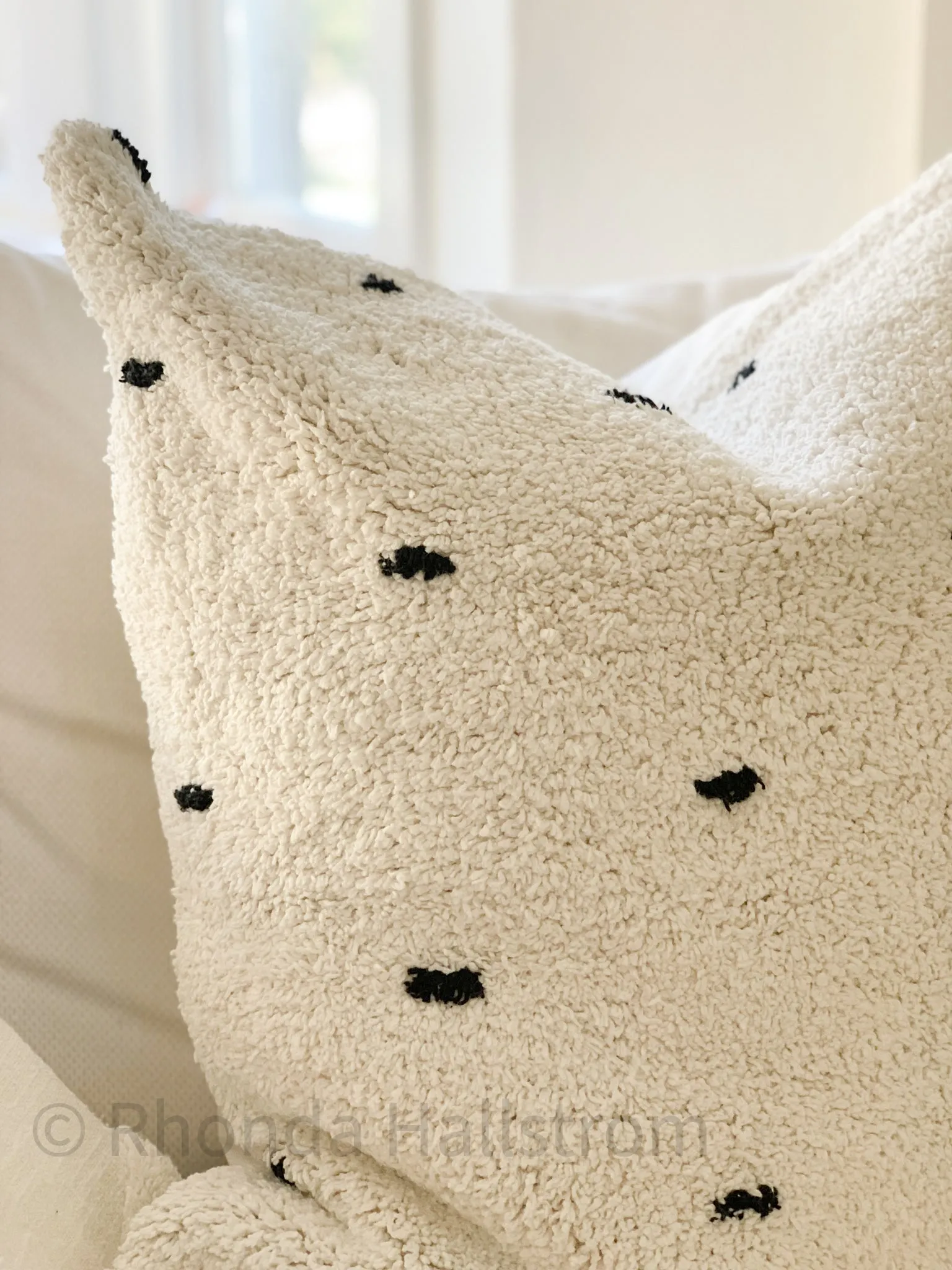 24" Tufted Polka Dot Pillow