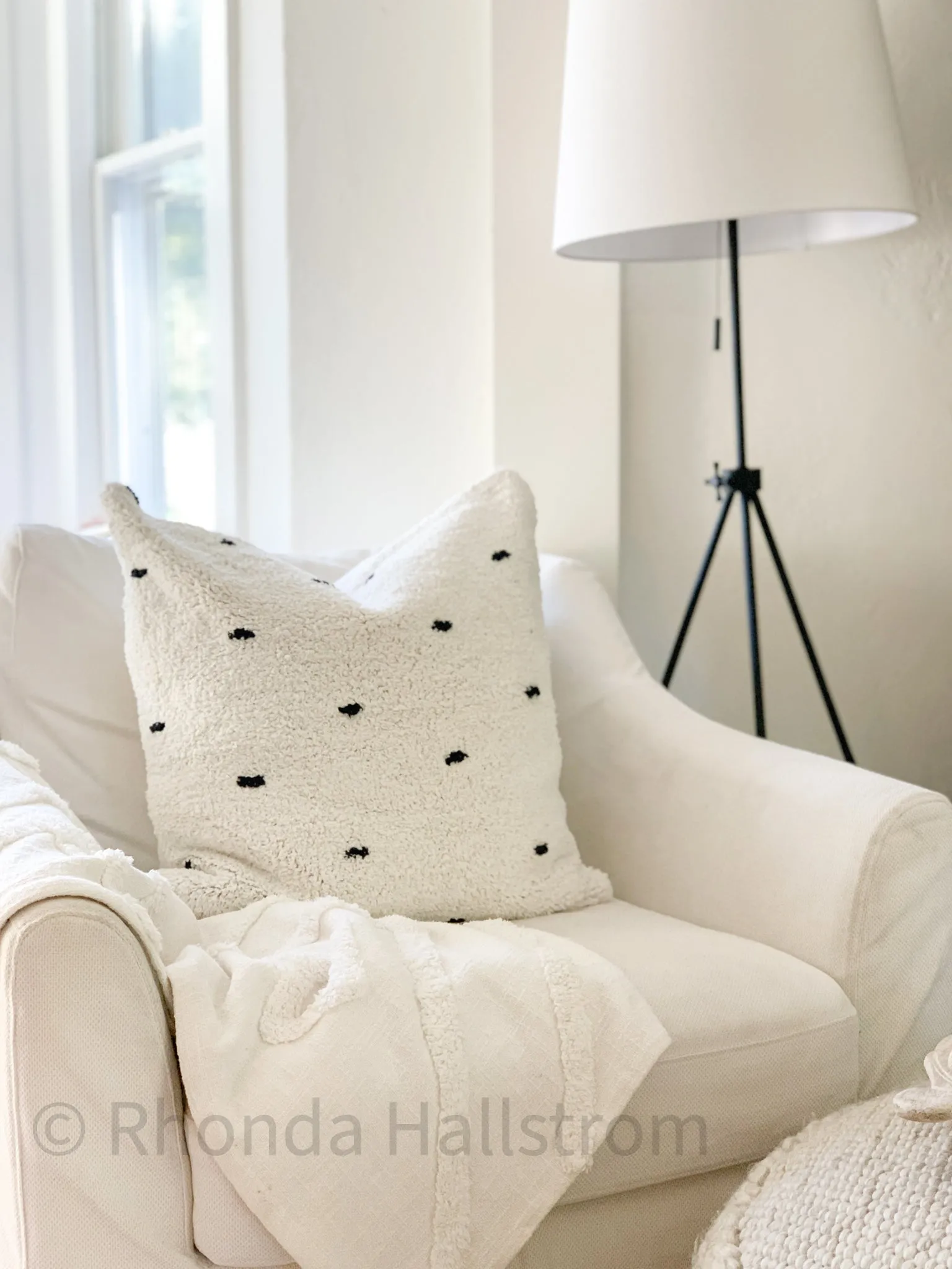 24" Tufted Polka Dot Pillow