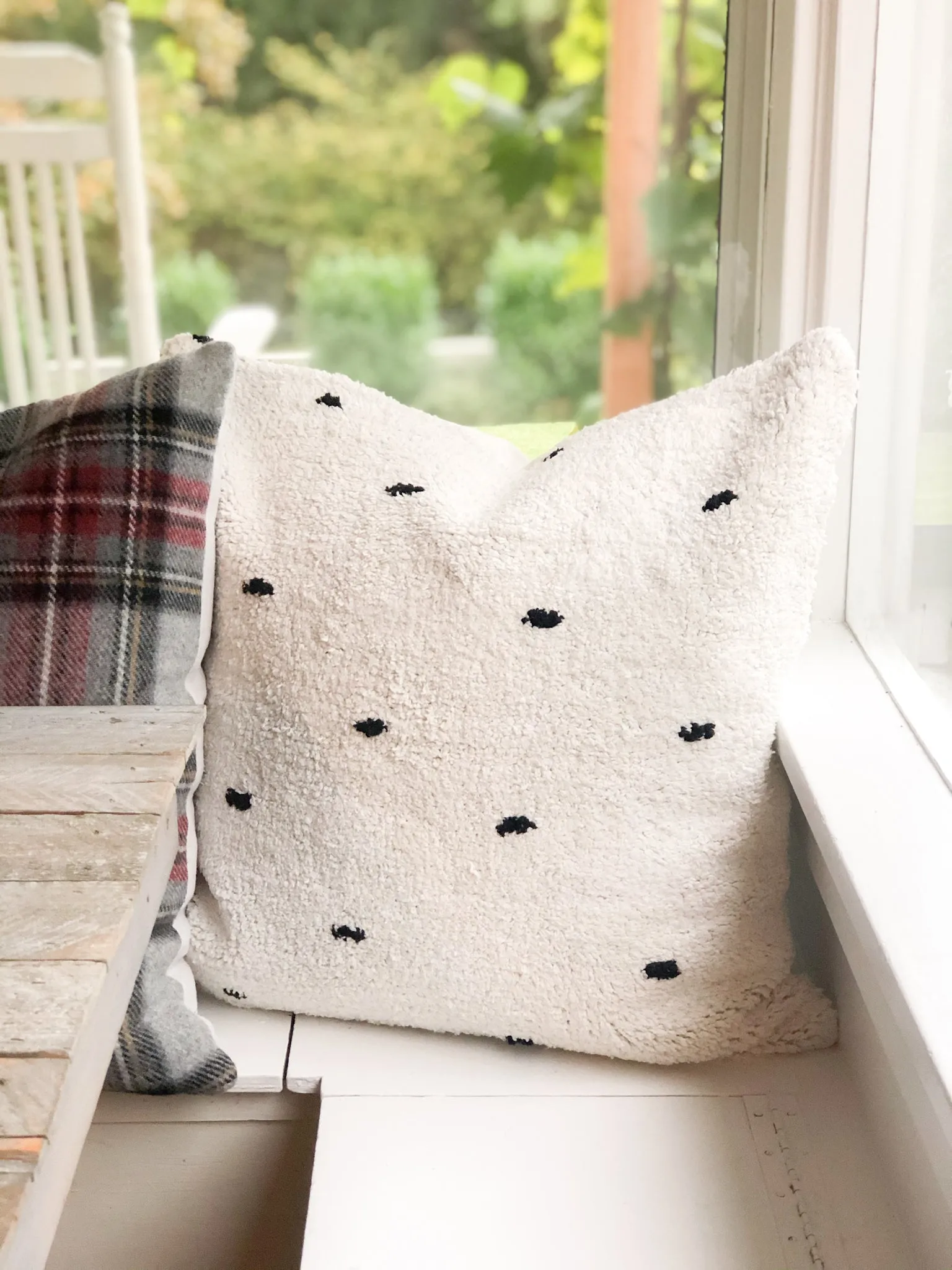 24" Tufted Polka Dot Pillow