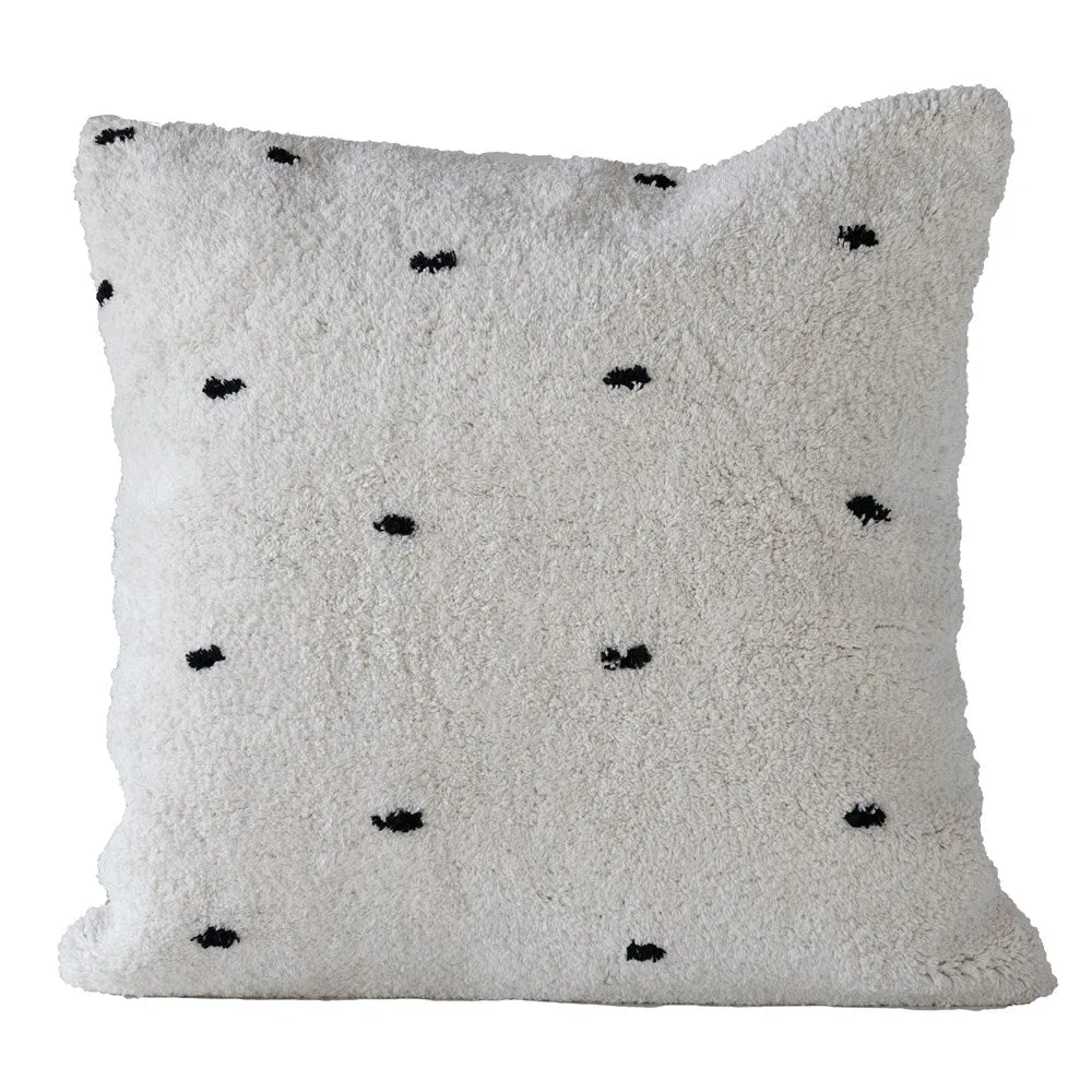 24" Tufted Polka Dot Pillow