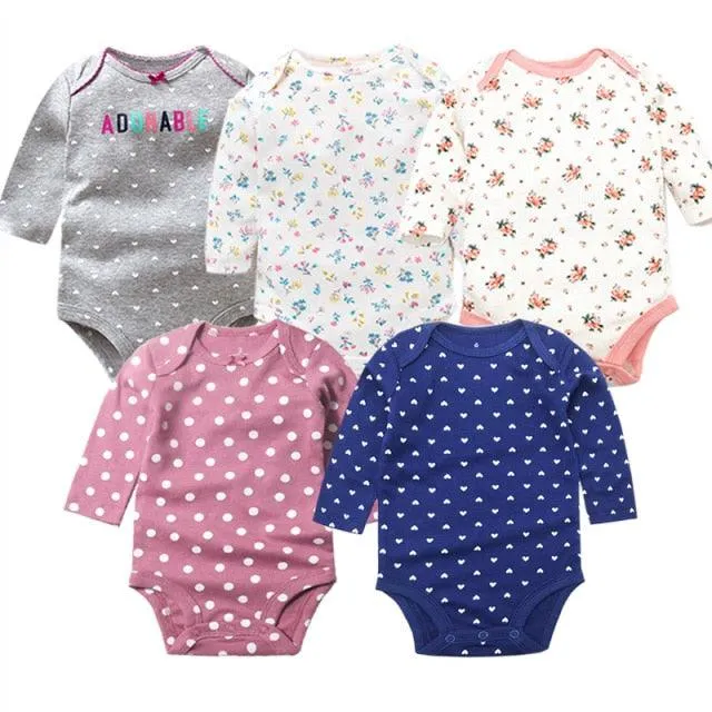 5Pcs/Lot Baby bodysuits High Quality Uniesx Newborn Baby Clothes 100% Cotton Baby Clothing set infant bebe Baby boy girl Clothes