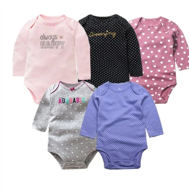 5Pcs/Lot Baby bodysuits High Quality Uniesx Newborn Baby Clothes 100% Cotton Baby Clothing set infant bebe Baby boy girl Clothes