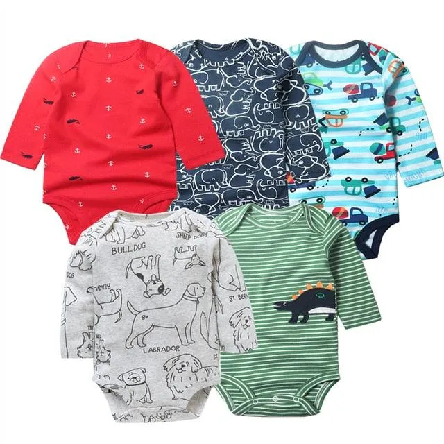 5Pcs/Lot Baby bodysuits High Quality Uniesx Newborn Baby Clothes 100% Cotton Baby Clothing set infant bebe Baby boy girl Clothes