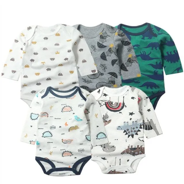 5Pcs/Lot Baby bodysuits High Quality Uniesx Newborn Baby Clothes 100% Cotton Baby Clothing set infant bebe Baby boy girl Clothes