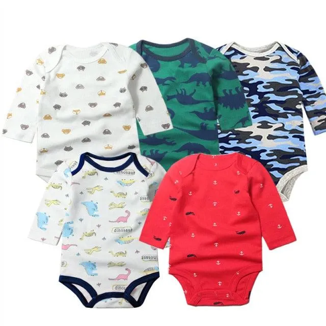 5Pcs/Lot Baby bodysuits High Quality Uniesx Newborn Baby Clothes 100% Cotton Baby Clothing set infant bebe Baby boy girl Clothes