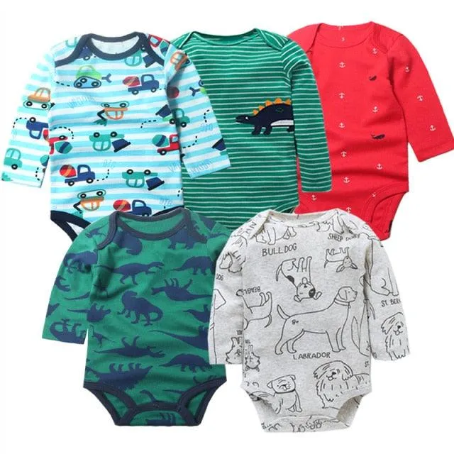 5Pcs/Lot Baby bodysuits High Quality Uniesx Newborn Baby Clothes 100% Cotton Baby Clothing set infant bebe Baby boy girl Clothes