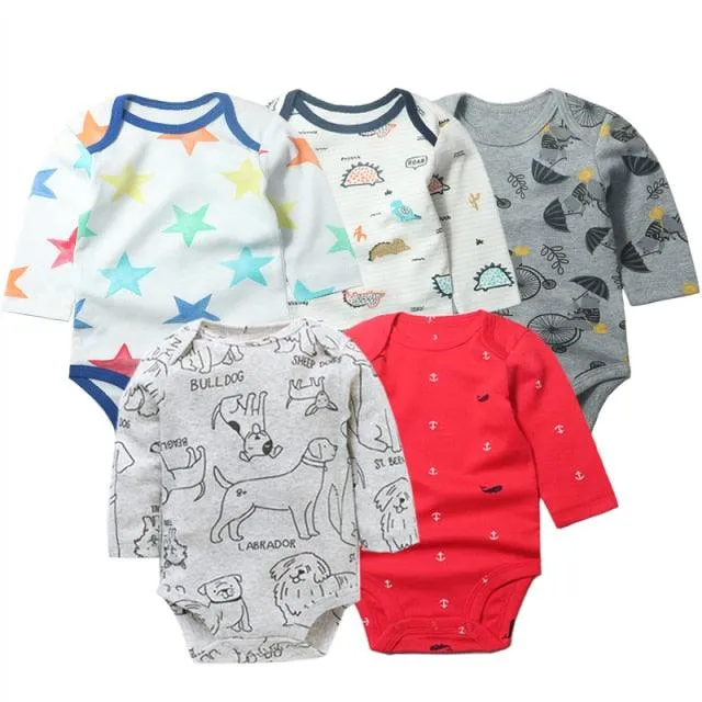 5Pcs/Lot Baby bodysuits High Quality Uniesx Newborn Baby Clothes 100% Cotton Baby Clothing set infant bebe Baby boy girl Clothes