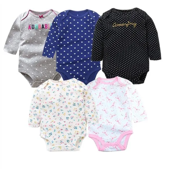 5Pcs/Lot Baby bodysuits High Quality Uniesx Newborn Baby Clothes 100% Cotton Baby Clothing set infant bebe Baby boy girl Clothes