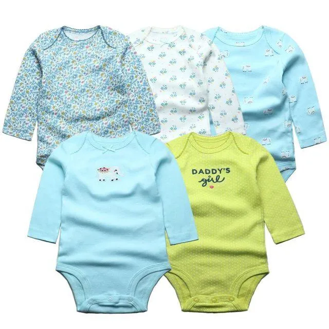 5Pcs/Lot Baby bodysuits High Quality Uniesx Newborn Baby Clothes 100% Cotton Baby Clothing set infant bebe Baby boy girl Clothes