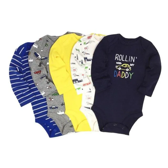 5Pcs/Lot Baby bodysuits High Quality Uniesx Newborn Baby Clothes 100% Cotton Baby Clothing set infant bebe Baby boy girl Clothes