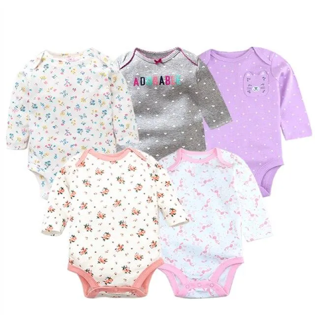 5Pcs/Lot Baby bodysuits High Quality Uniesx Newborn Baby Clothes 100% Cotton Baby Clothing set infant bebe Baby boy girl Clothes