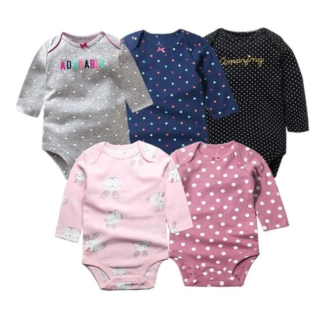 5Pcs/Lot Baby bodysuits High Quality Uniesx Newborn Baby Clothes 100% Cotton Baby Clothing set infant bebe Baby boy girl Clothes