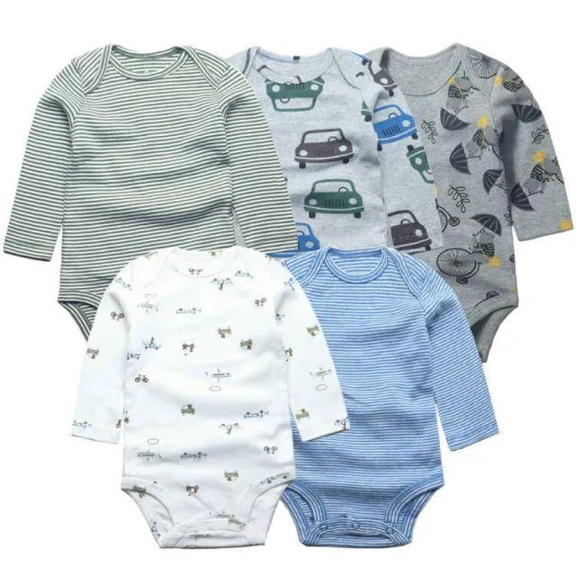 5Pcs/Lot Baby bodysuits High Quality Uniesx Newborn Baby Clothes 100% Cotton Baby Clothing set infant bebe Baby boy girl Clothes