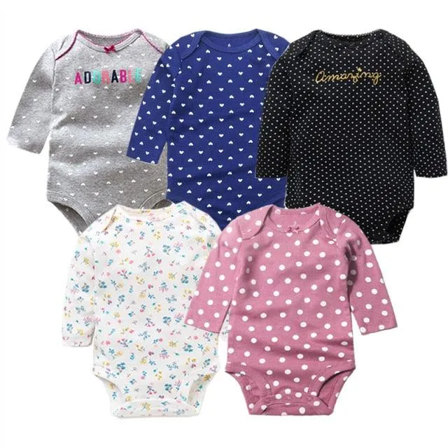 5Pcs/Lot Baby bodysuits High Quality Uniesx Newborn Baby Clothes 100% Cotton Baby Clothing set infant bebe Baby boy girl Clothes