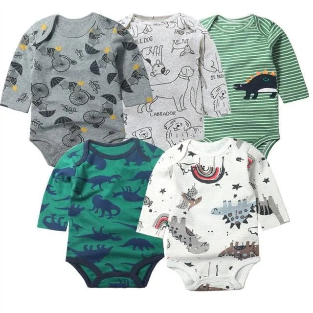 5Pcs/Lot Baby bodysuits High Quality Uniesx Newborn Baby Clothes 100% Cotton Baby Clothing set infant bebe Baby boy girl Clothes