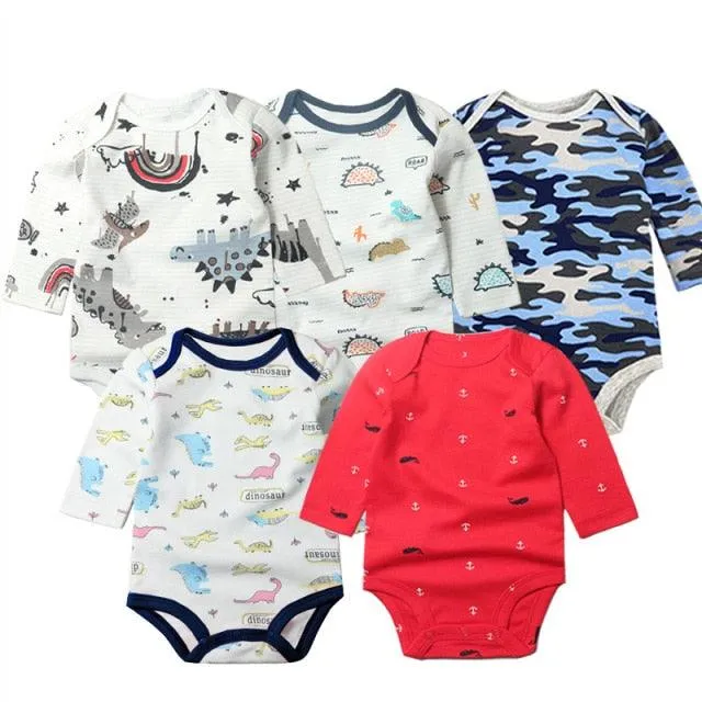 5Pcs/Lot Baby bodysuits High Quality Uniesx Newborn Baby Clothes 100% Cotton Baby Clothing set infant bebe Baby boy girl Clothes