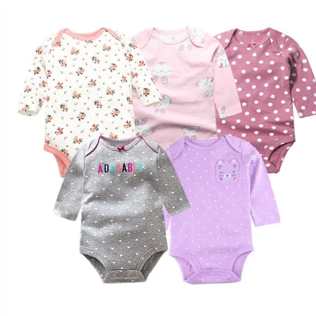 5Pcs/Lot Baby bodysuits High Quality Uniesx Newborn Baby Clothes 100% Cotton Baby Clothing set infant bebe Baby boy girl Clothes