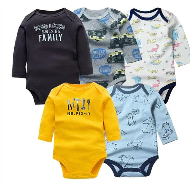 5Pcs/Lot Baby bodysuits High Quality Uniesx Newborn Baby Clothes 100% Cotton Baby Clothing set infant bebe Baby boy girl Clothes