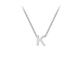 9K White Gold 'K' Initial Adjustable Letter Necklace 38/43cm