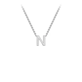 9K White Gold 'N' Initial Adjustable Letter Necklace 38/43cm