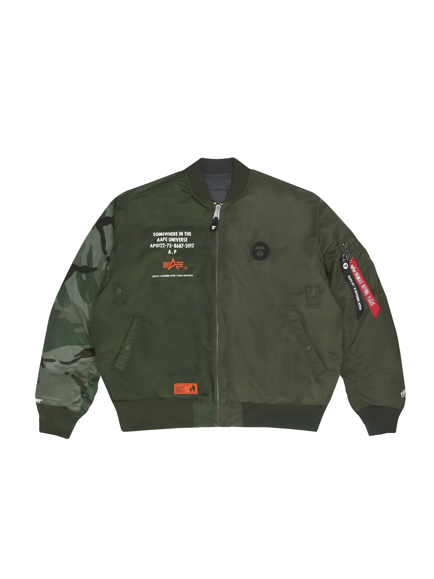 AAPE X ALPHA REVERSIBLE MA-1 DOWN JACKET