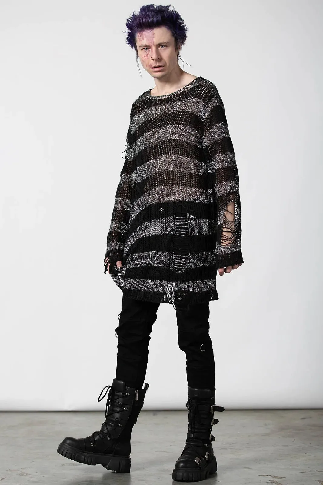 Abyss Knit Sweater [BLACK/GLITTER] [UNISEX]