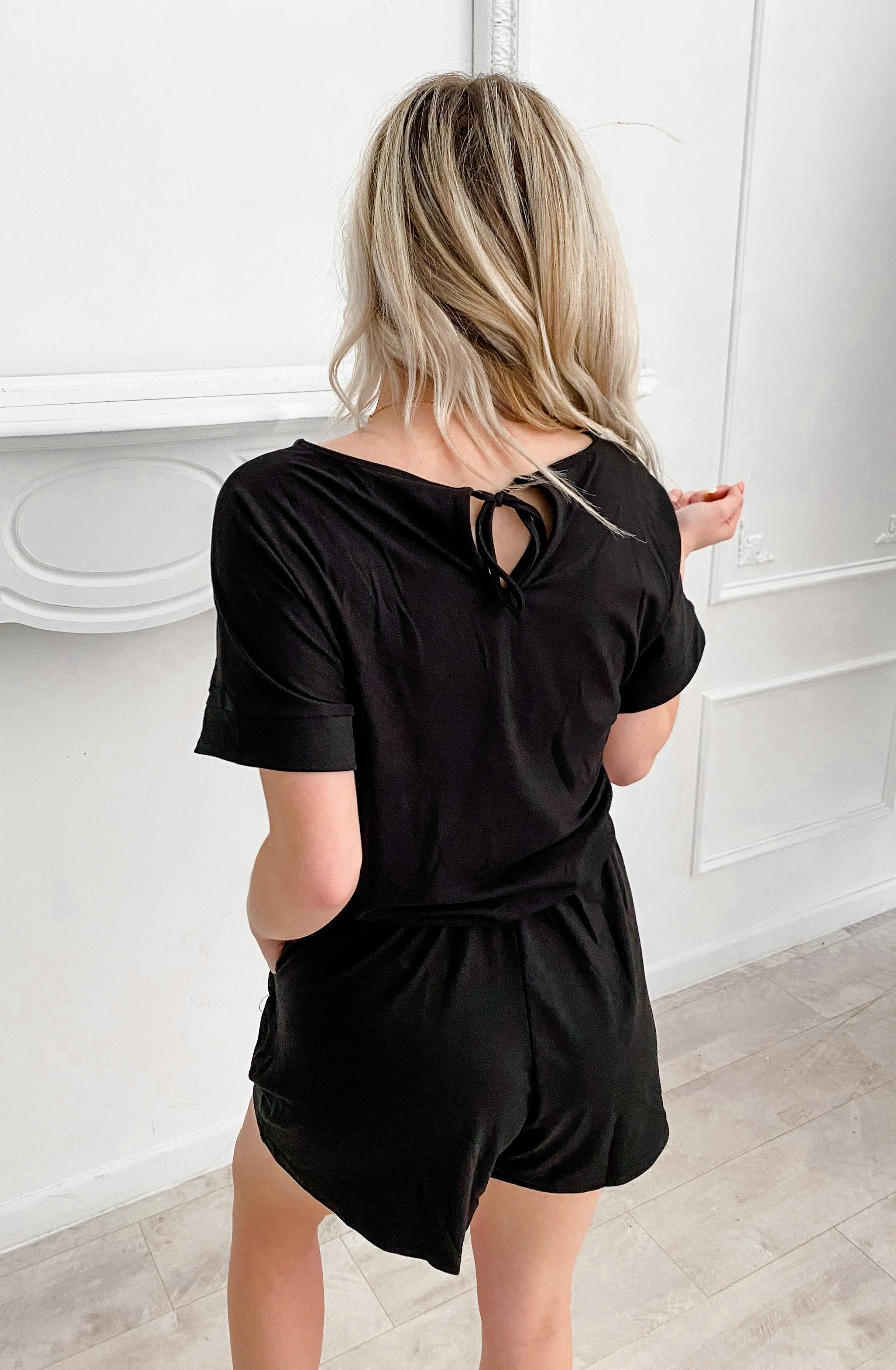 Addison Black Comfy Romper | S-XL