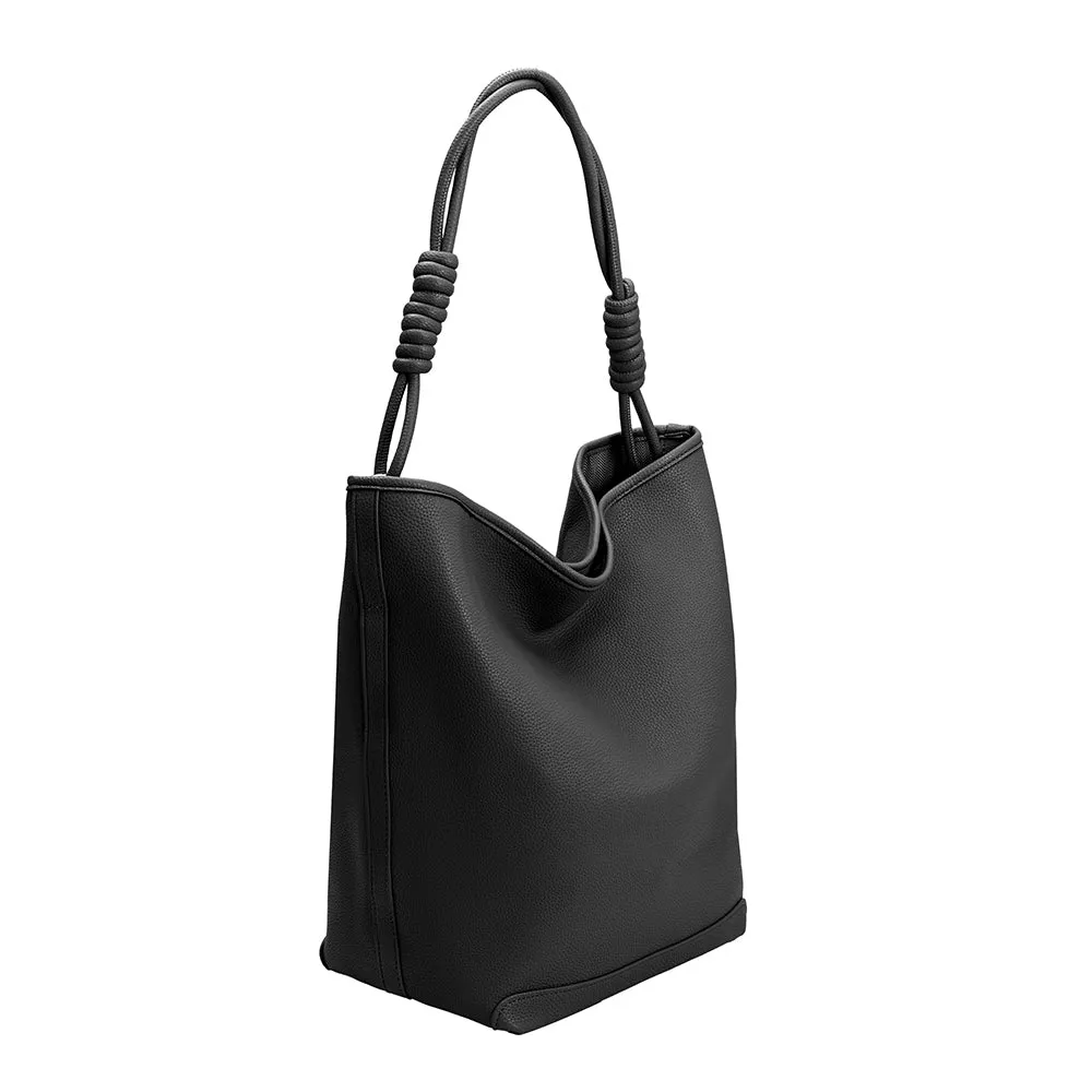 Adeline Black Large Recycled Vegan Tote Bag