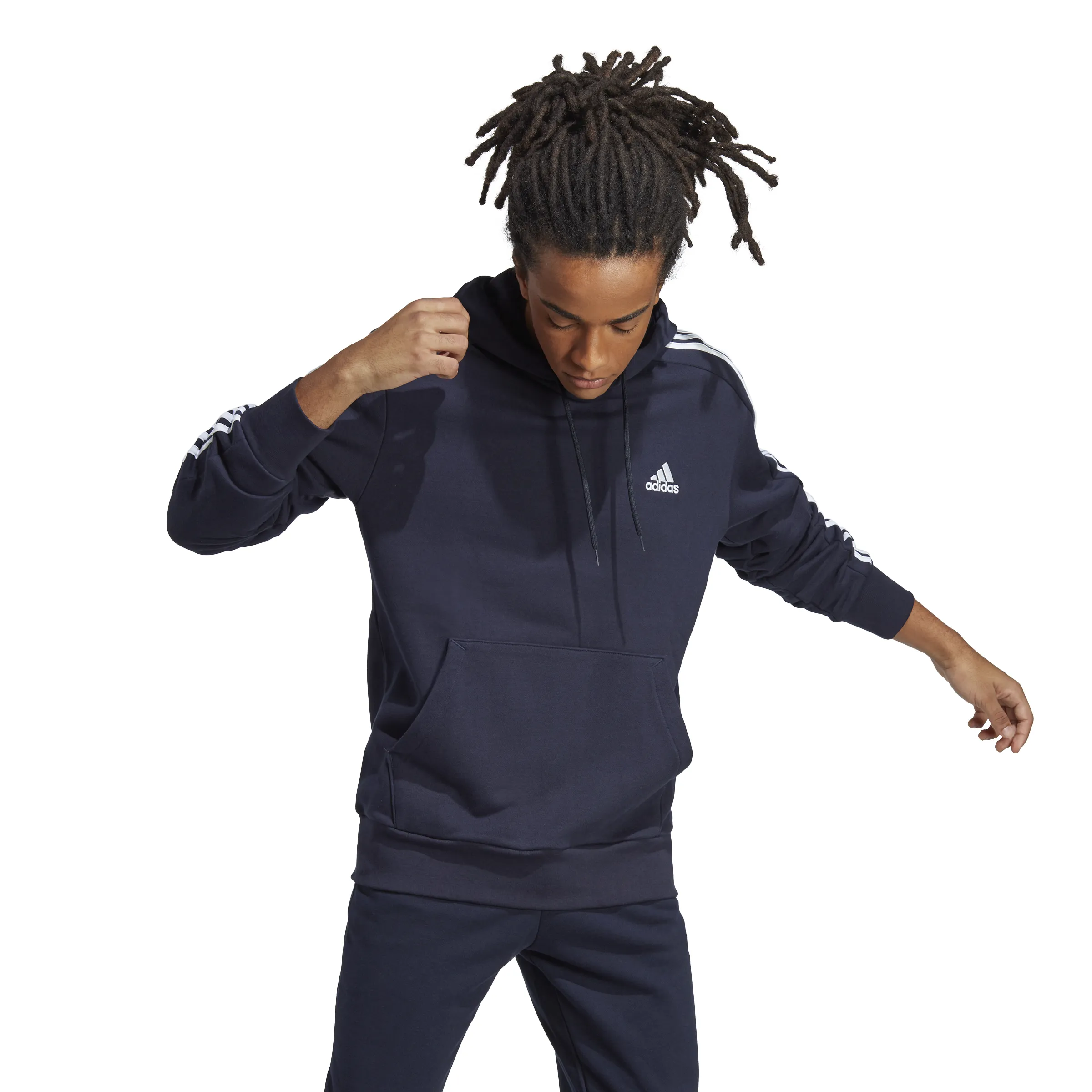 adidas Men's Essentials French Terry 3-Stripes Hoodie